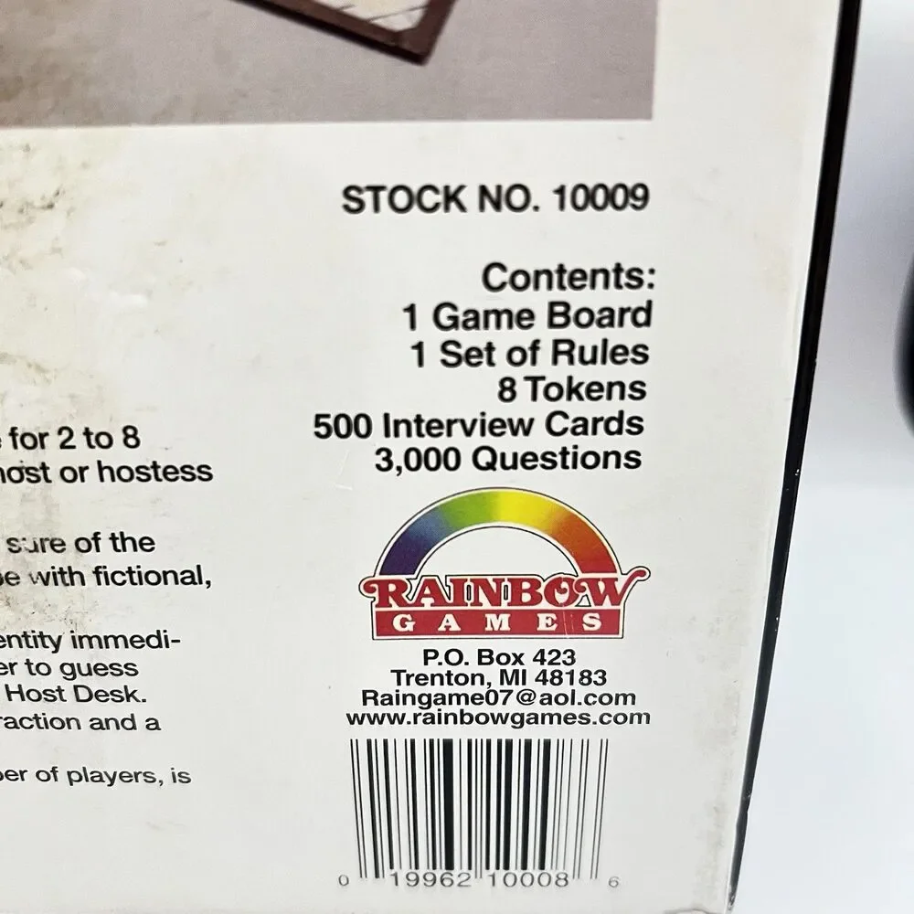 VTG Guest Host Complete Board Game Celebrity Talk Show Edition Ages 12+ Rainbow